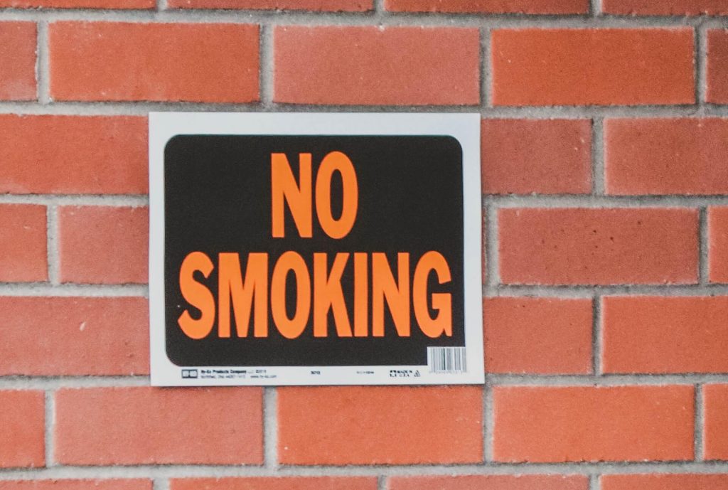 No smoking sign with crossed cigarette.